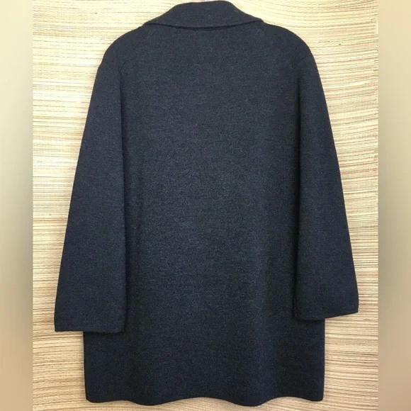 J.CREW Open-Front Merino Wool Blazer Sweater Jacket In Charcoal Size L - Picture 7 of 12